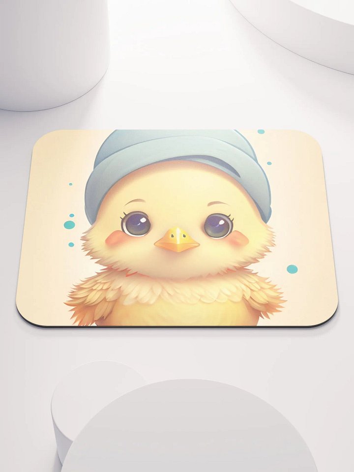 Adorable Chick Blue Hat Mouse Pad product image (1)