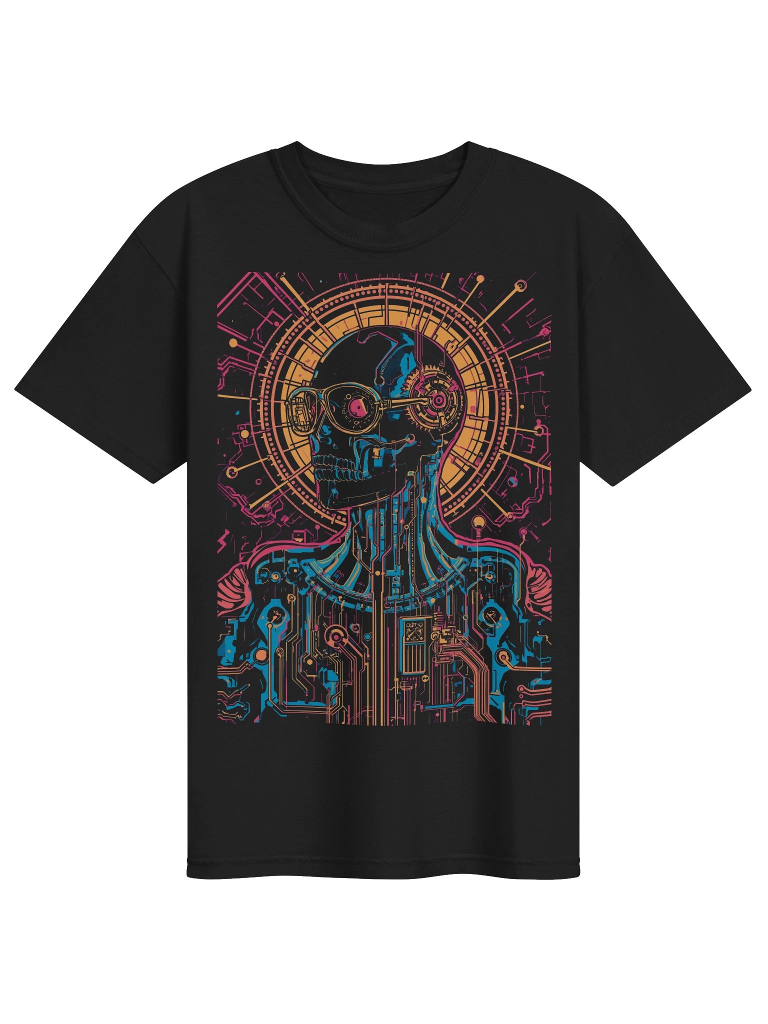 Cyberpunk Neon Skull Heavyweight T-Shirt product image (1)
