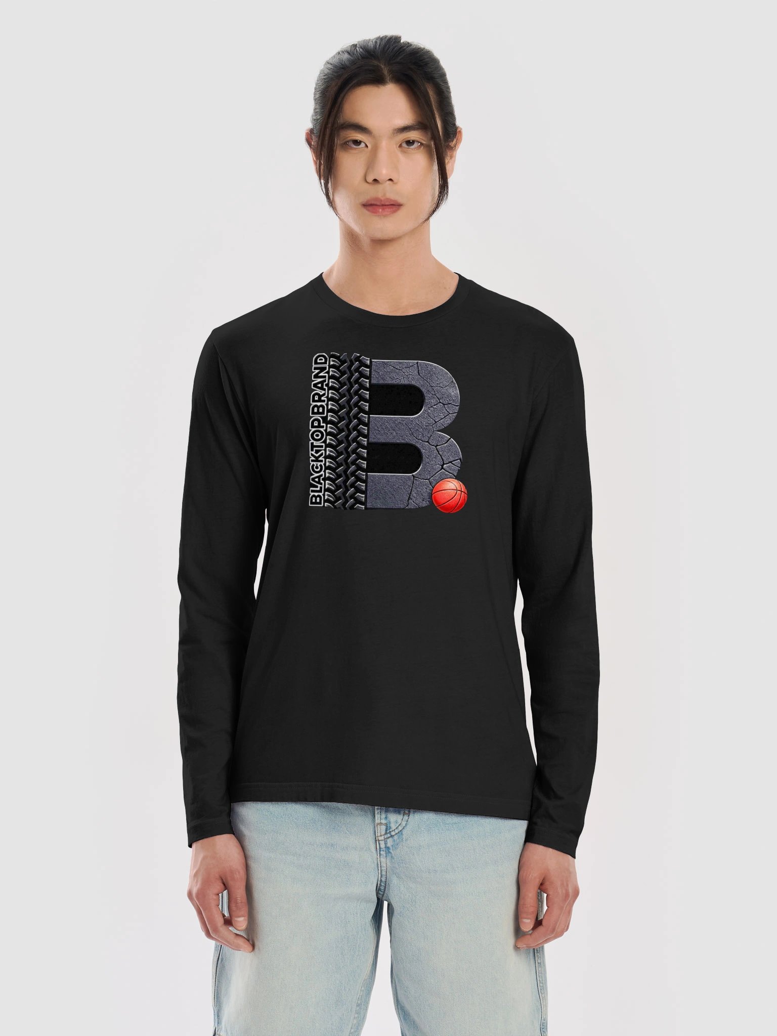 Blacktop Brand Basketball Logo Fitted Long Sleeve Performance Tee product image (13)