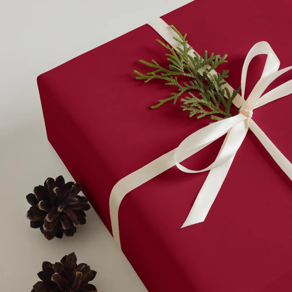 Carmine Red Solid Holiday Christmas Wrapping Paper Sheets (3) product image (12)