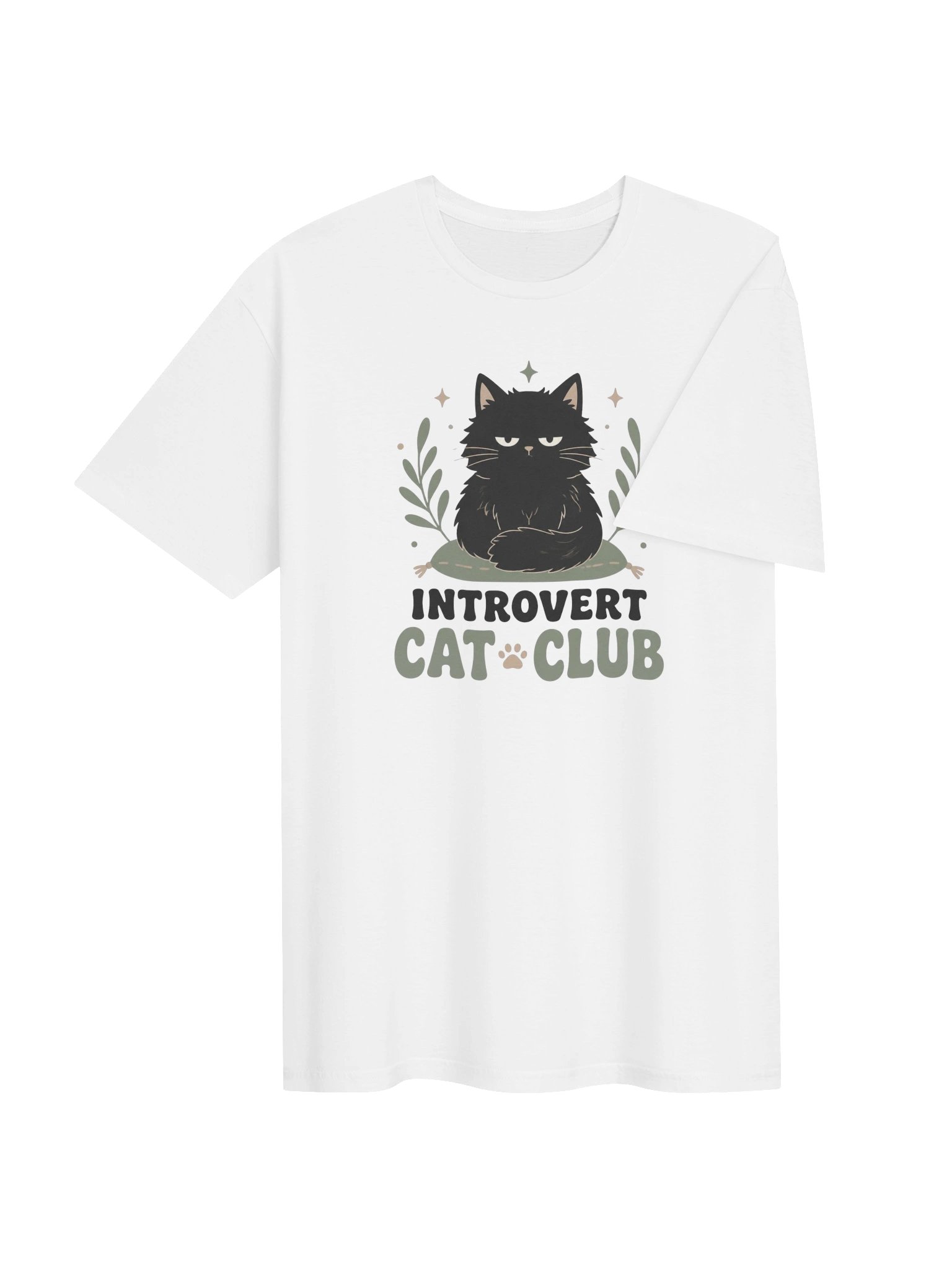 Introvert Cat Club T-Shirt – Funny Black Cat Design for Introverts and Cat Lovers product image (4)