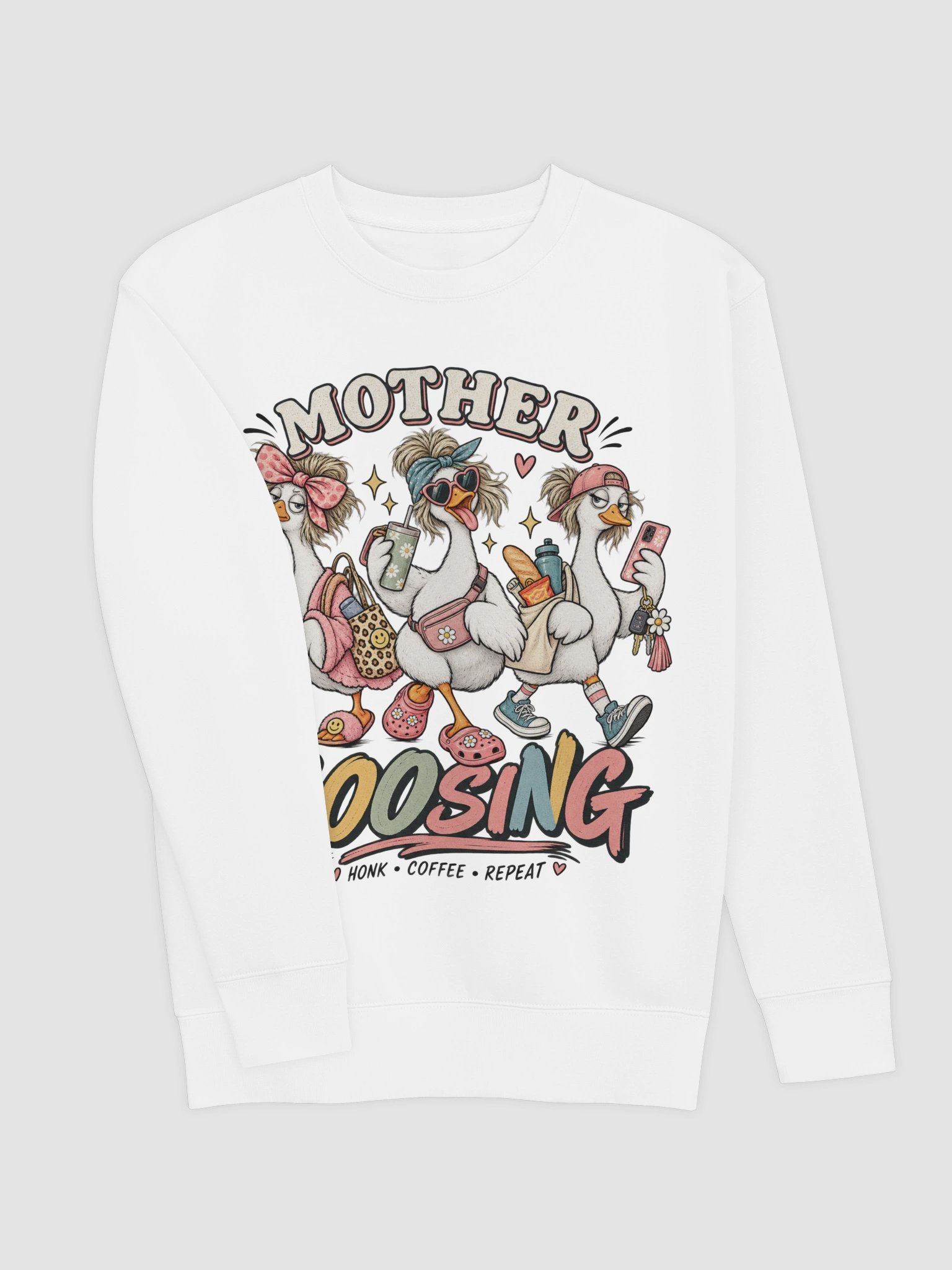 Mother GOOSING - Sarcastic Funny Mom Life Sweatshirt | Cozy Goose Parenting Pullover product image (4)
