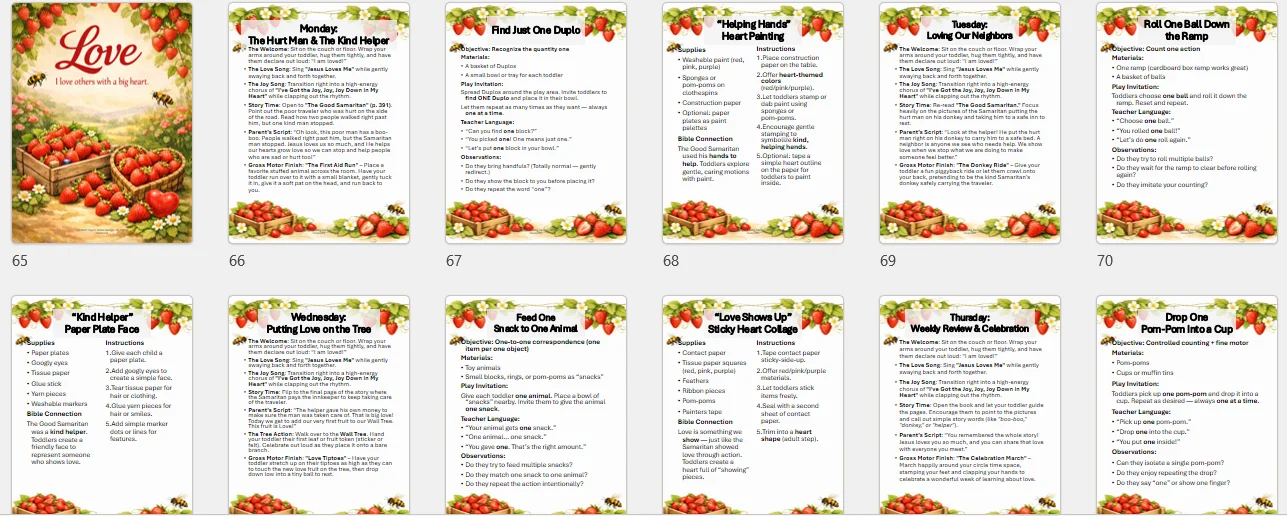 The Complete Fruit of the Spirit + Ten Commandments + Beatitudes + Armor of God Toddler Curriculum (Full 48‑Week Program) Print‑Ready Binder Edition + Individual Weekly PDFs product image (8)
