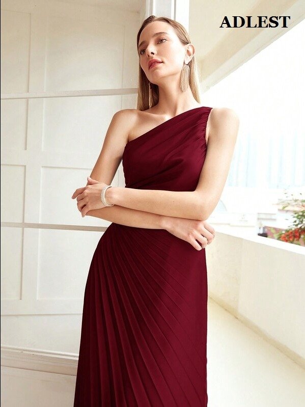ADLEST | MOTF PREMIUM PLEATED ONE SHOULDER DRESS,HOLIDAY PARTY BIRTHDAY FORMAL EVENING OCCASSION product image (1)