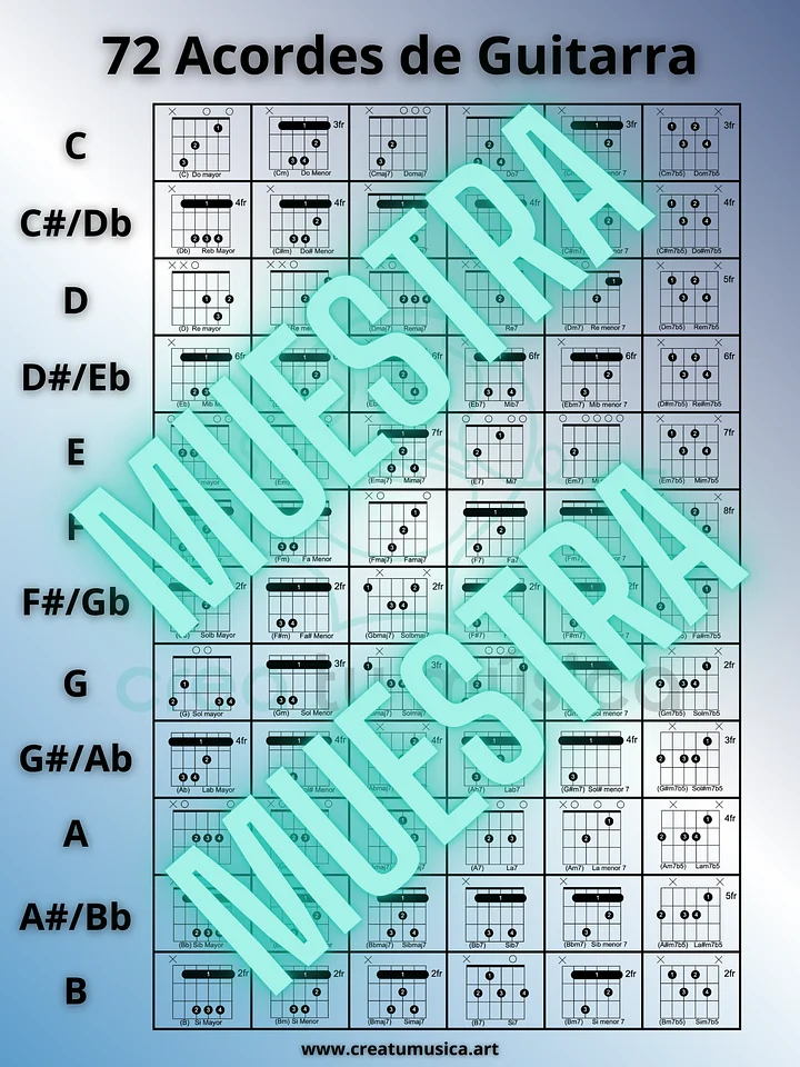 Pósters 72 Acordes + Escalas de Guitarra product image (2)