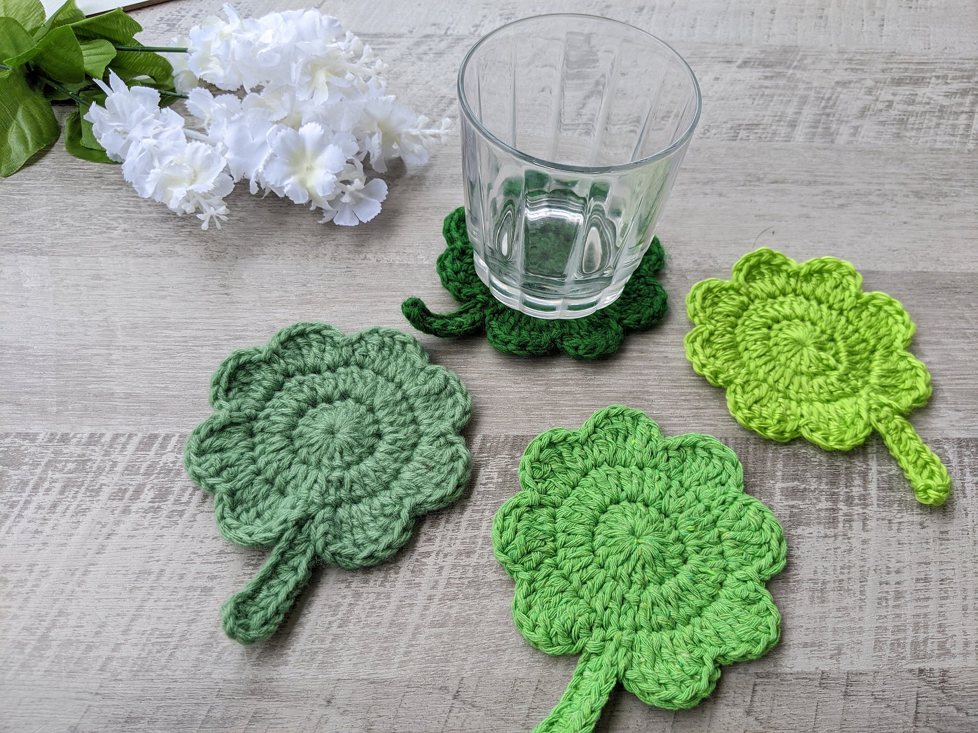 Crochet Clover Leaf Coaster Pattern product image (6)