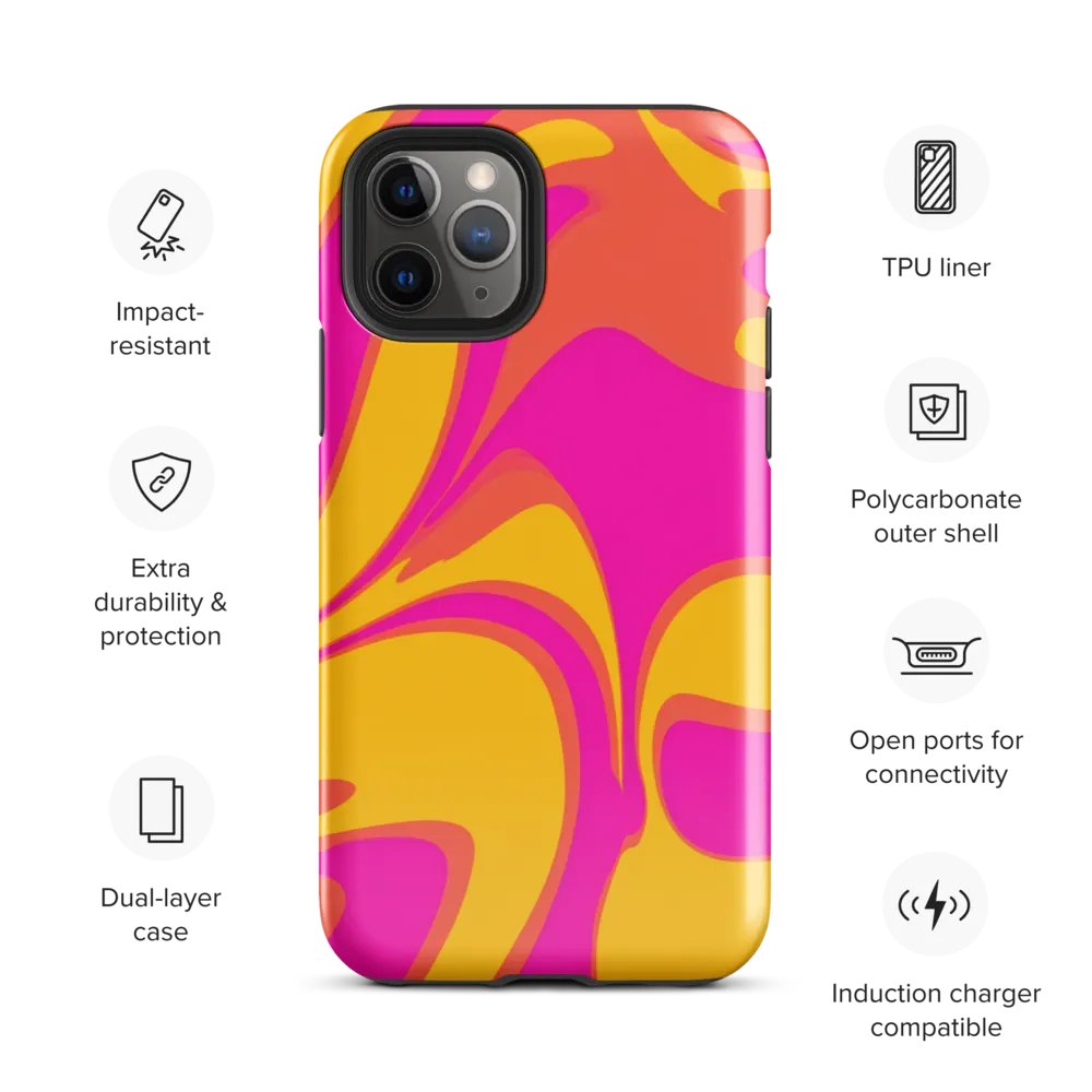 Pink and Yellow Psychedelic Swirls iPhone® Tough Case product image (28)