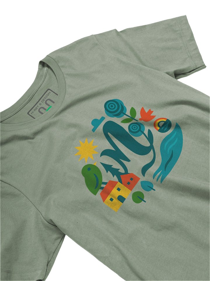 Nature Harmony "M" T-Shirt – Peaceful Folk-Inspired Design Art - by M-Art & Design product image (2)