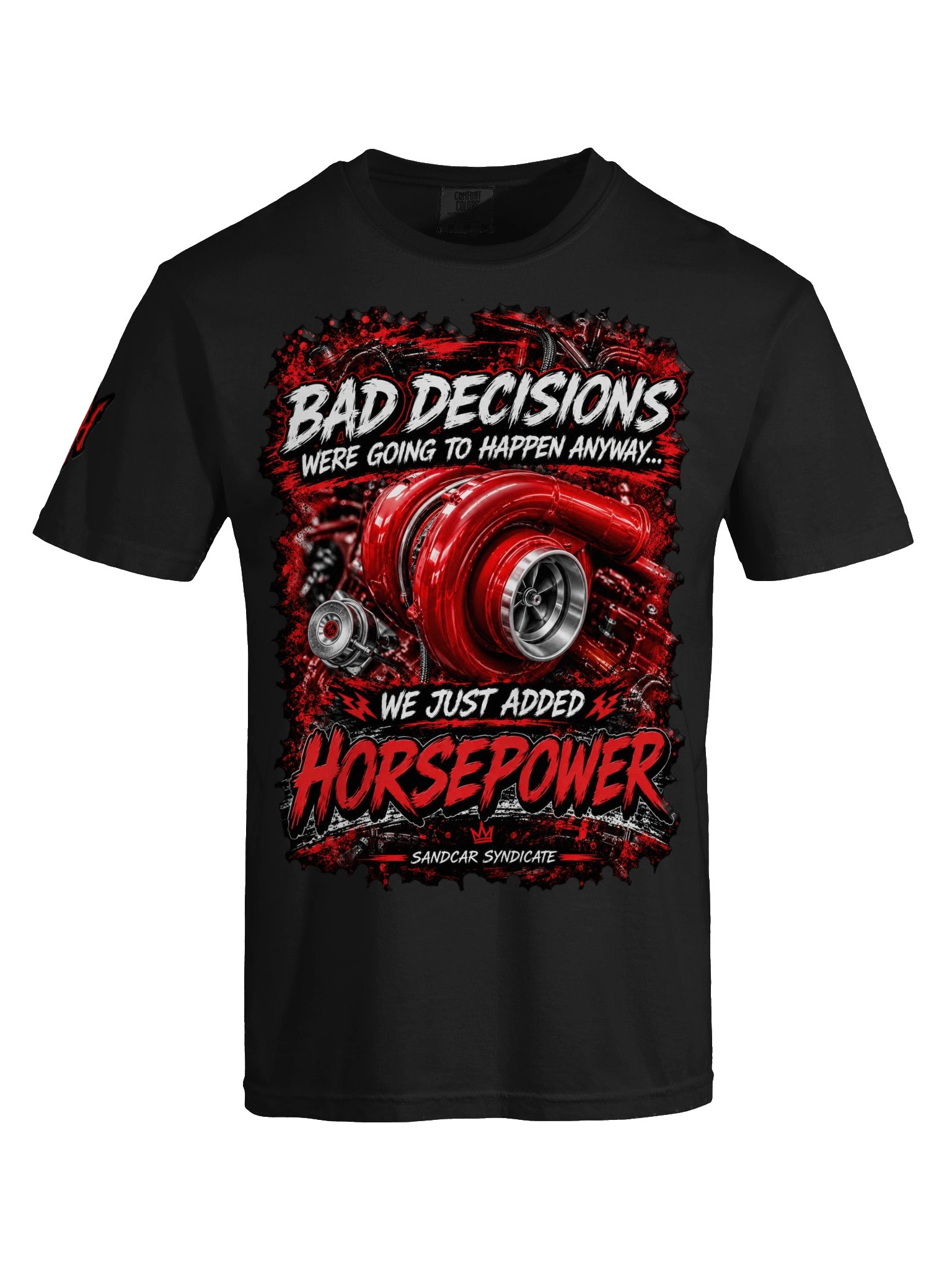 Sandcar Syndicate #3 – Bad Decisions & Horsepower Glamis Tee product image (6)