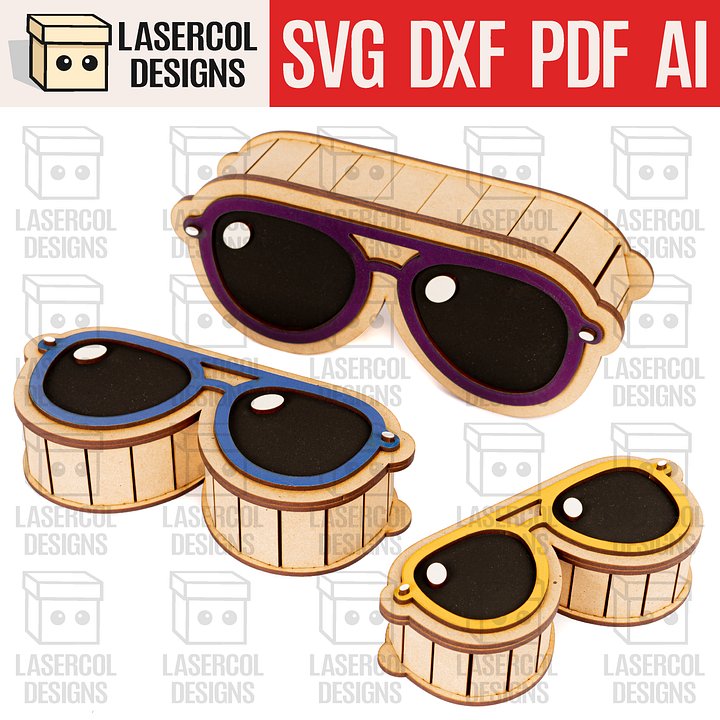 Glasses Shaped Boxes Set 2 (3 Sizes) - Laser Cut Files product image (1)