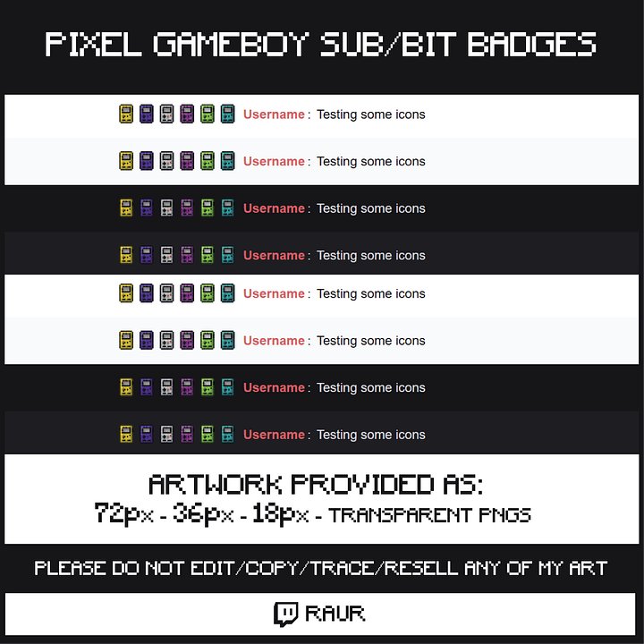 Twitch Pixel Gameboy - Sub/Bit Badges product image (2)