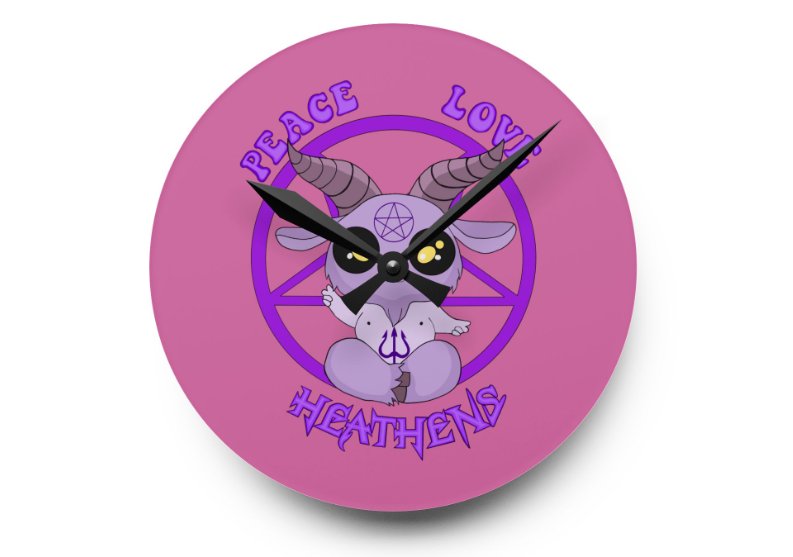 Peace, Love Heathens Wall Clock product image (8)