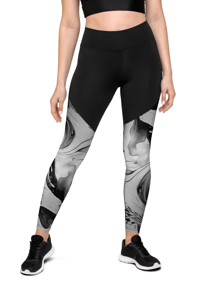 Black Marble-Sports Leggings product image (6)