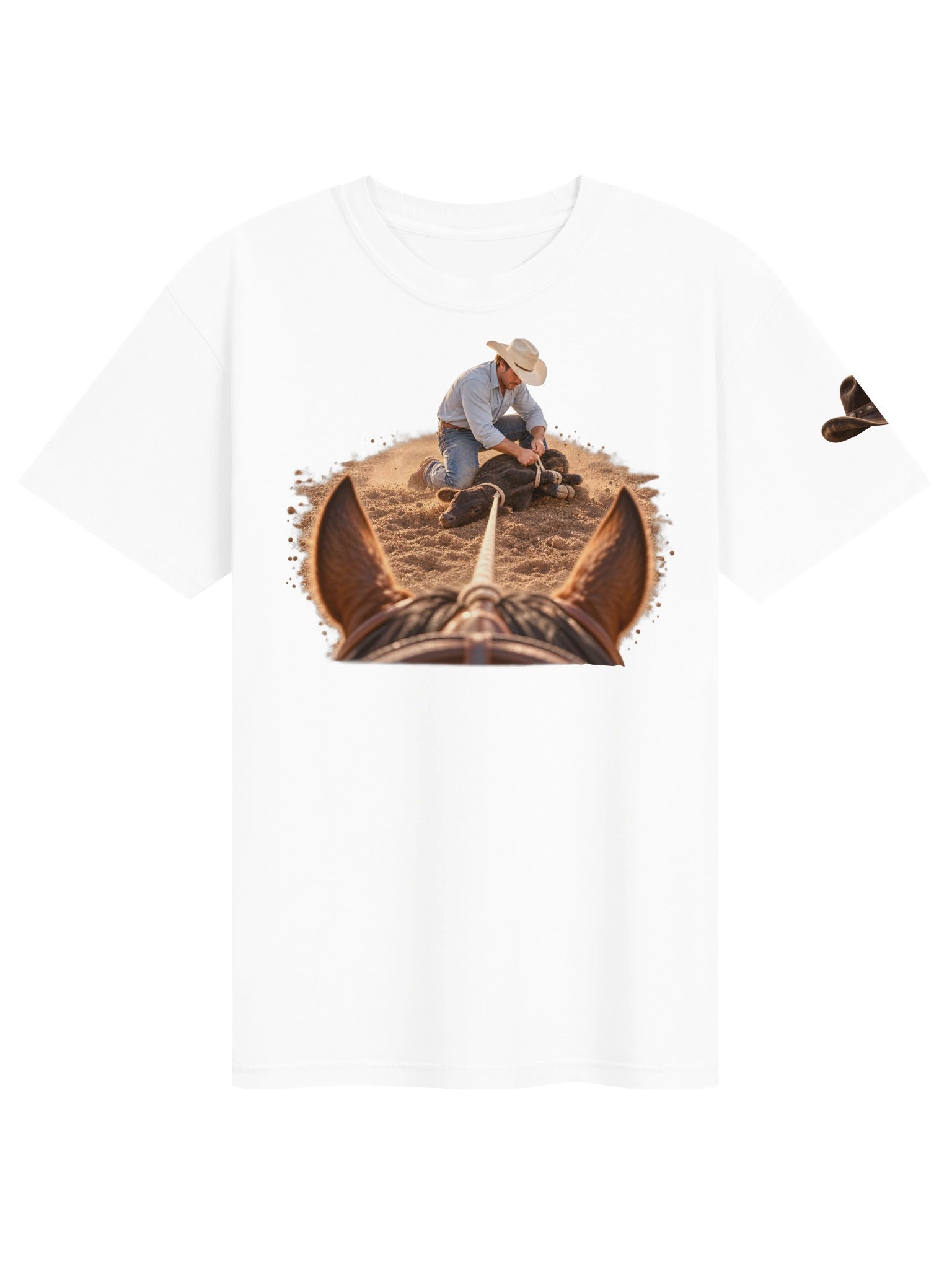 Calf Roping Rider’s View T-Shirt | BROKEN RODEO™ product image (3)