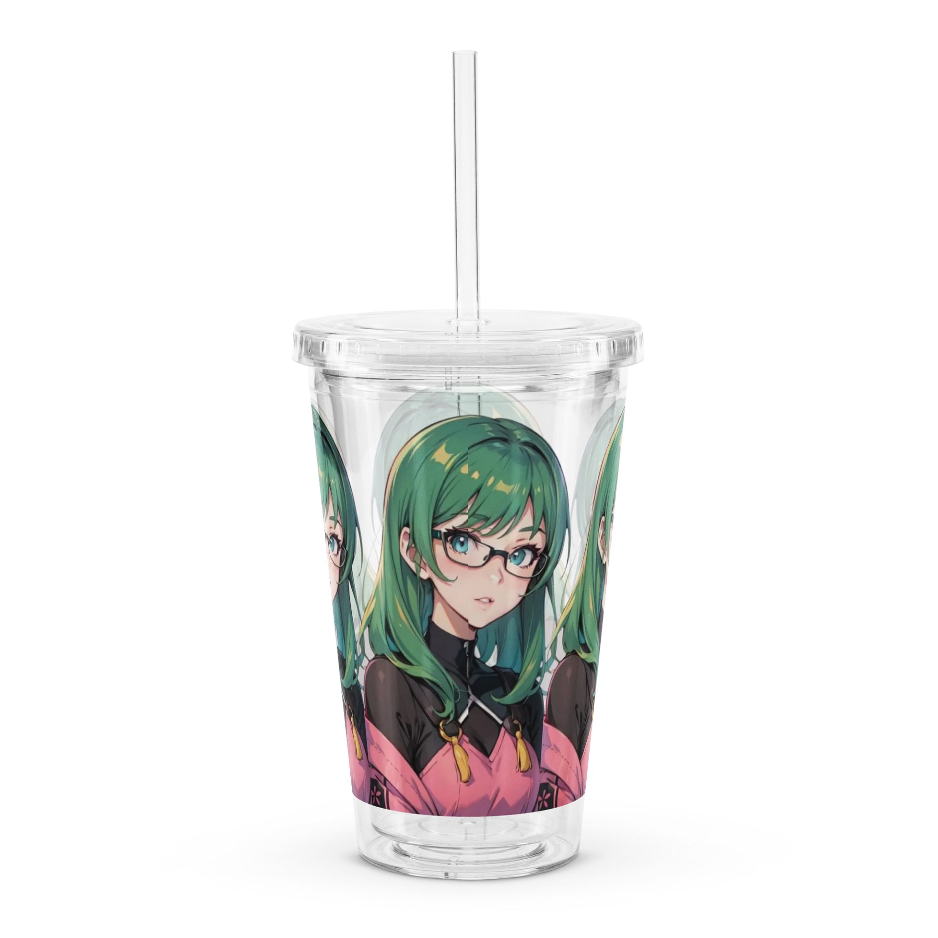 (Green WAIFU) K Clear Plastic Tumbler product image (2)