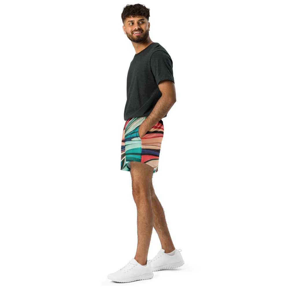 Abstract Geometric Unisex Athletic Shorts in Vibrant Colors (XS-3XL) product image (12)