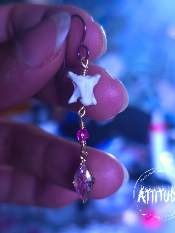 Custom Niobium Earrings - Ethical Snake Bone product image (6)