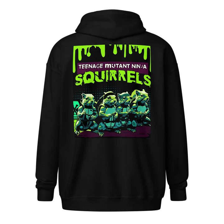 Ninja Squirrel Squad Zip Hoodie- IMAGE ON BACK product image (1)