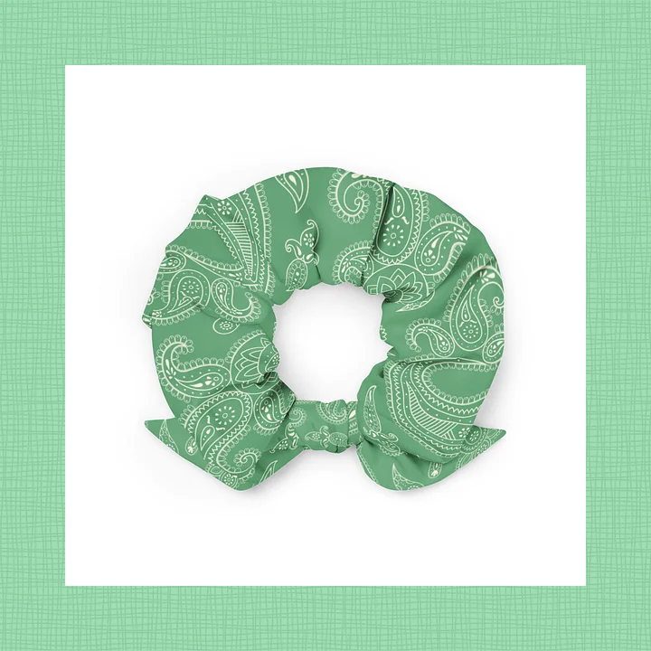 Green Paisley Scrunchie with Removable Bow product image (2)