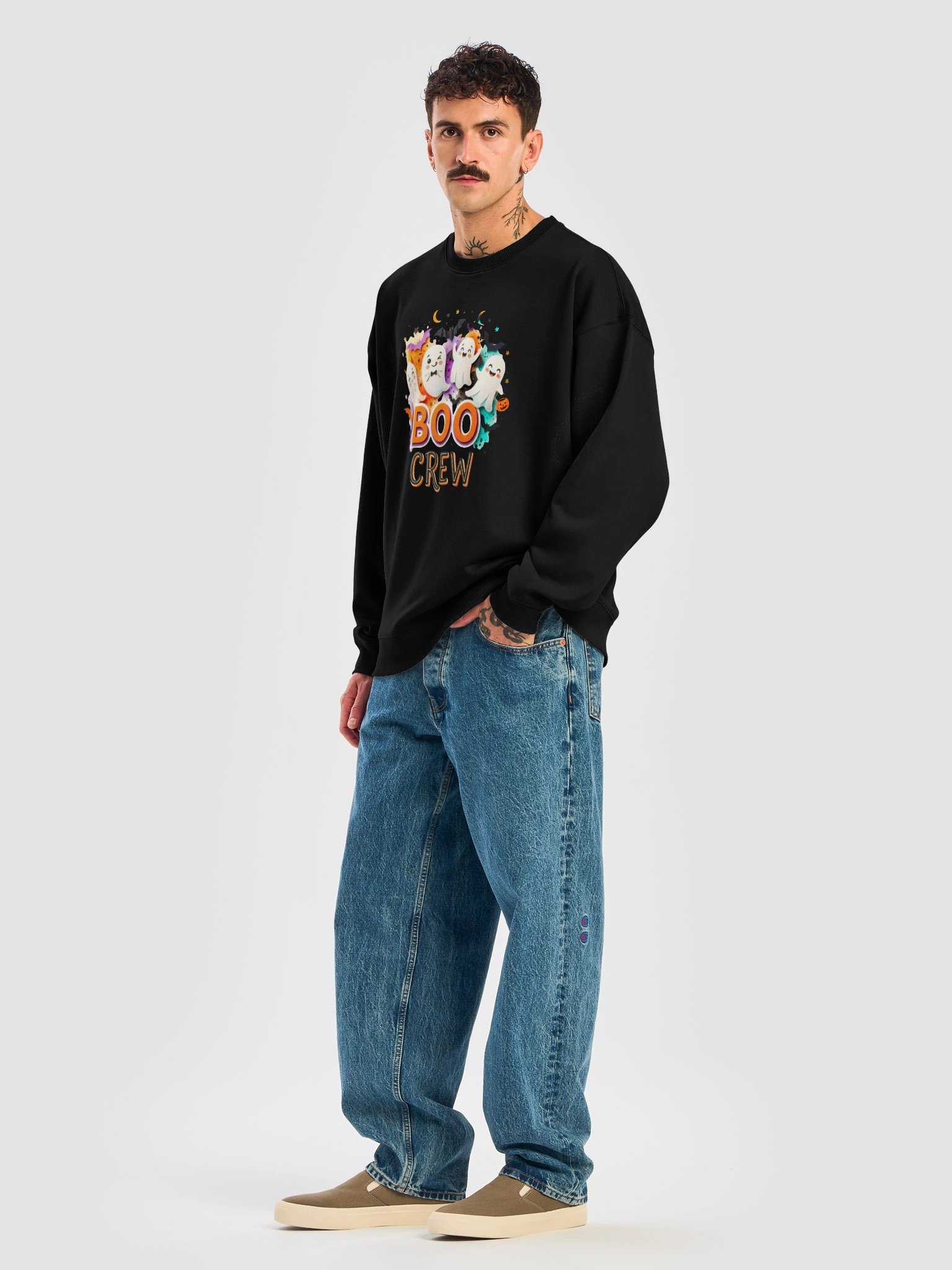 MINAY Originals | Halloween Edition "BOO CREW" Graphic Oversized Sweatshirt product image (29)