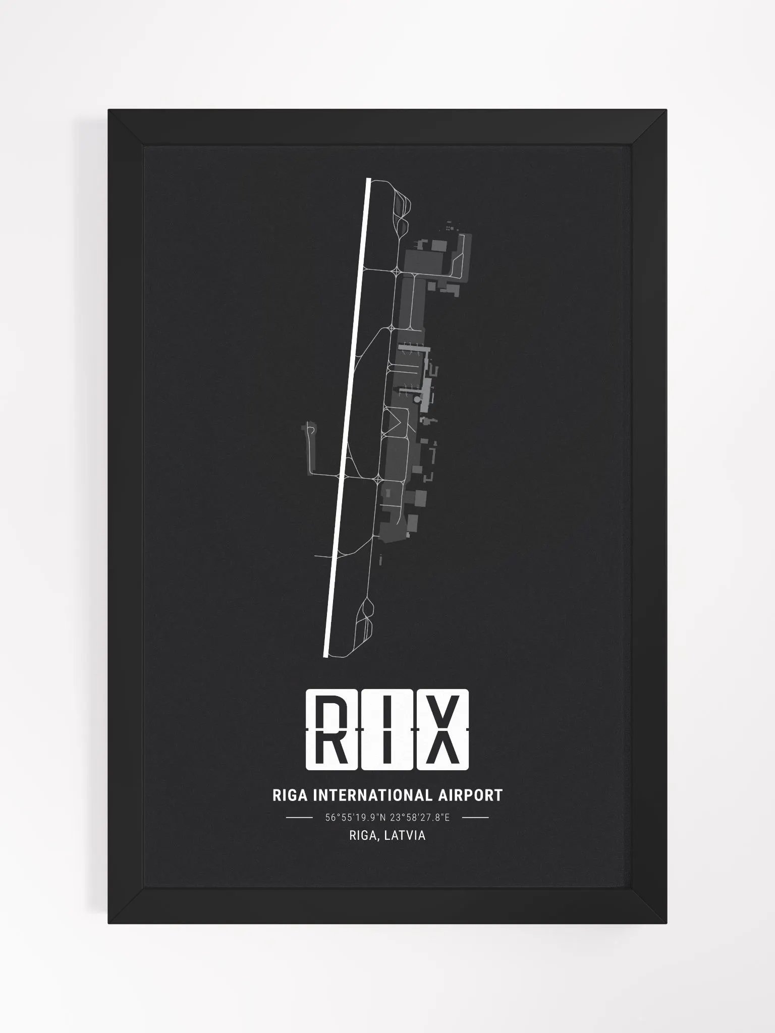 Framed Airport RIX Premium Map On Matt Paper product image (1)