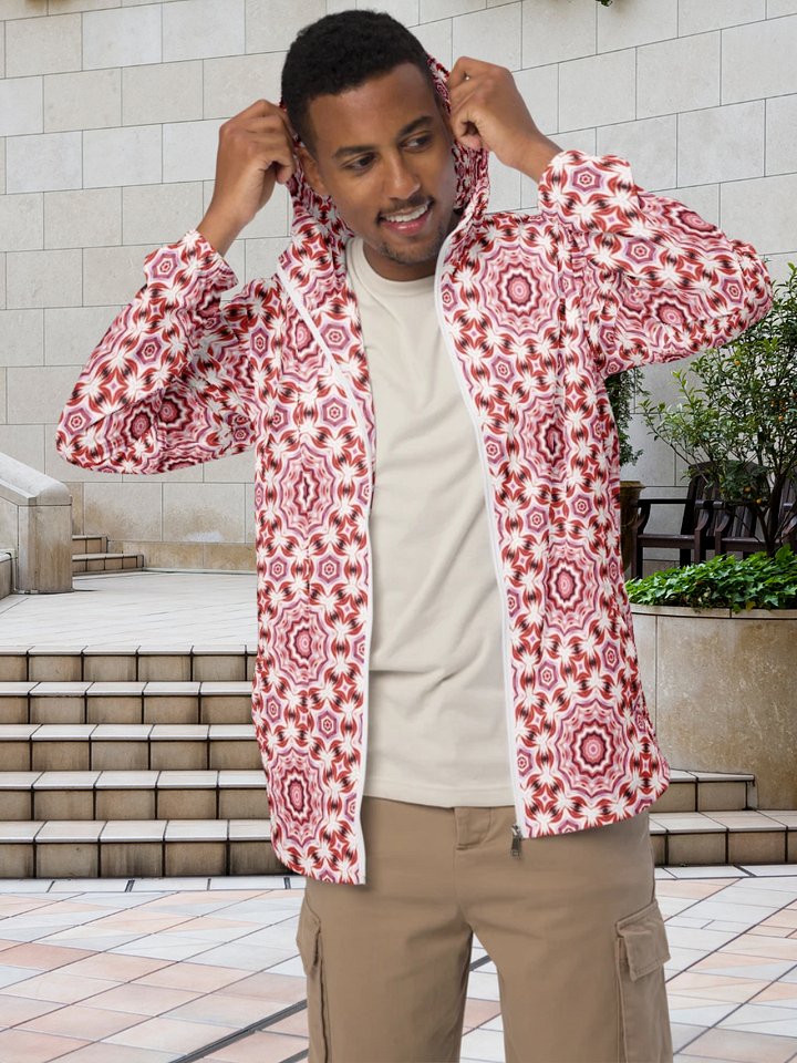 Red Stellar Symmetry All-Over Print Windbreaker product image (1)