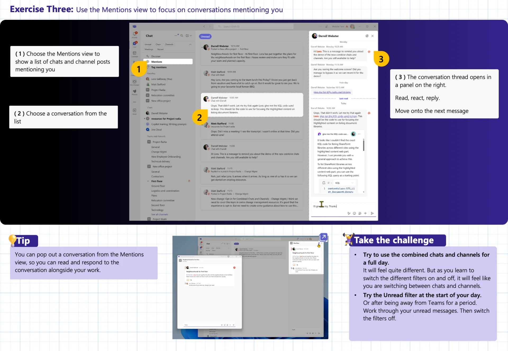 How to use Teams combined chats and channels - Workout Card product image (2)