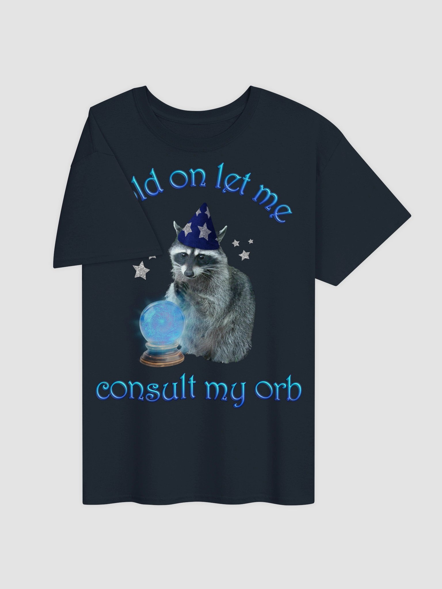 Let me consult my orb - wizard raccoon t-shirt product image (4)