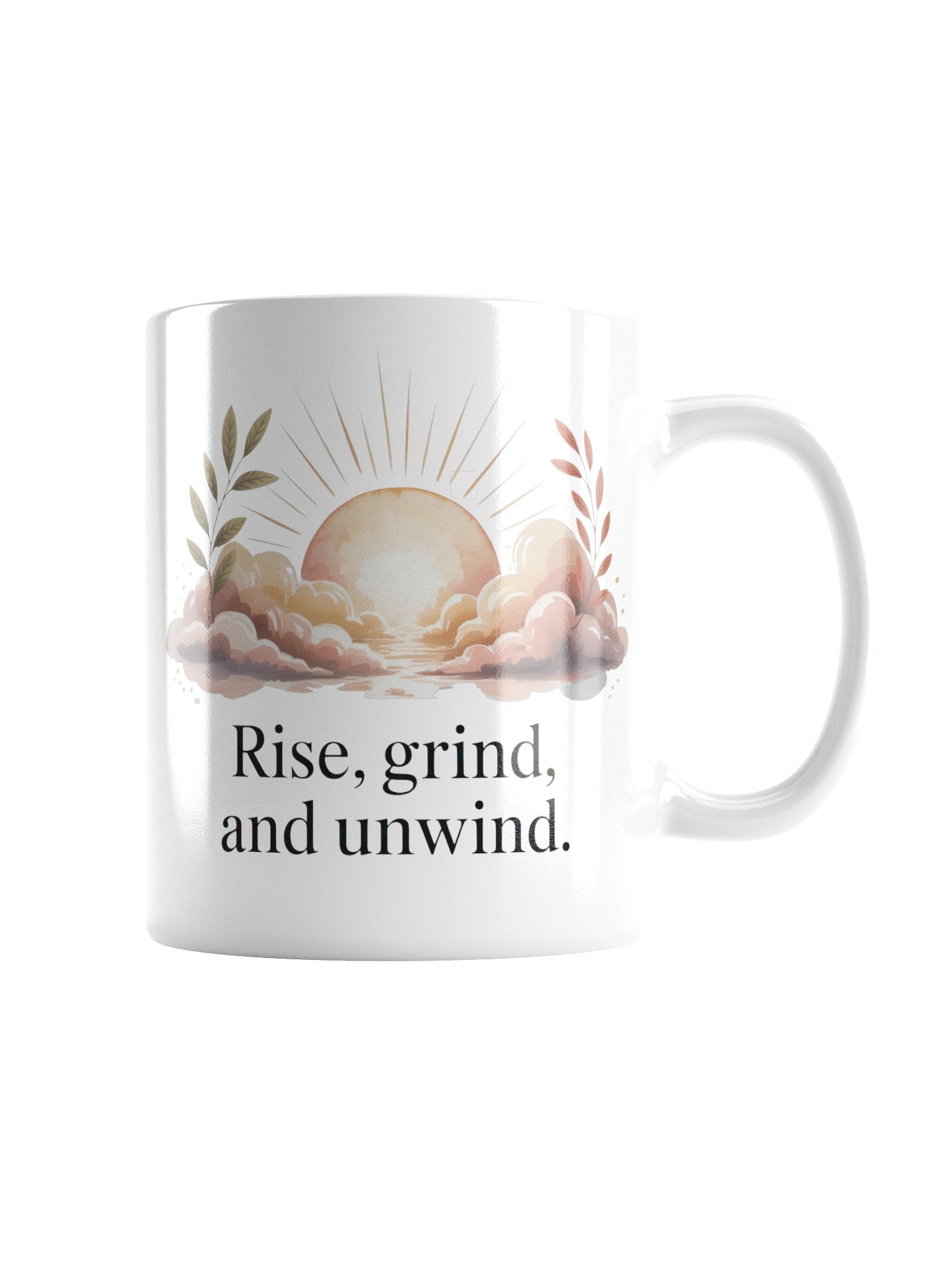 Rise Grind and Unwind Coffee Mug – Calm Start for Coffee Enthusiasts product image (3)