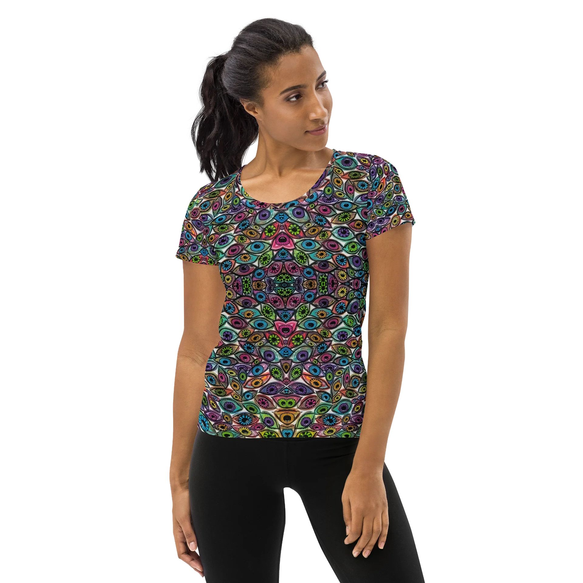 Women's Colorful Eyes Athletic T Shirt | Eye See You Too product image (1)