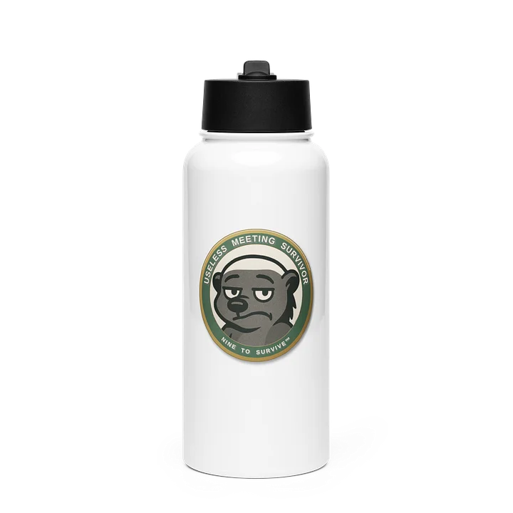 Useless Meeting Survivor Water Bottle: Insulated Stainless Steel Bottle with Survivor Badge product image (1)