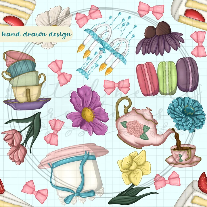 Graden Tea Party Seamless Pattern product image (1)