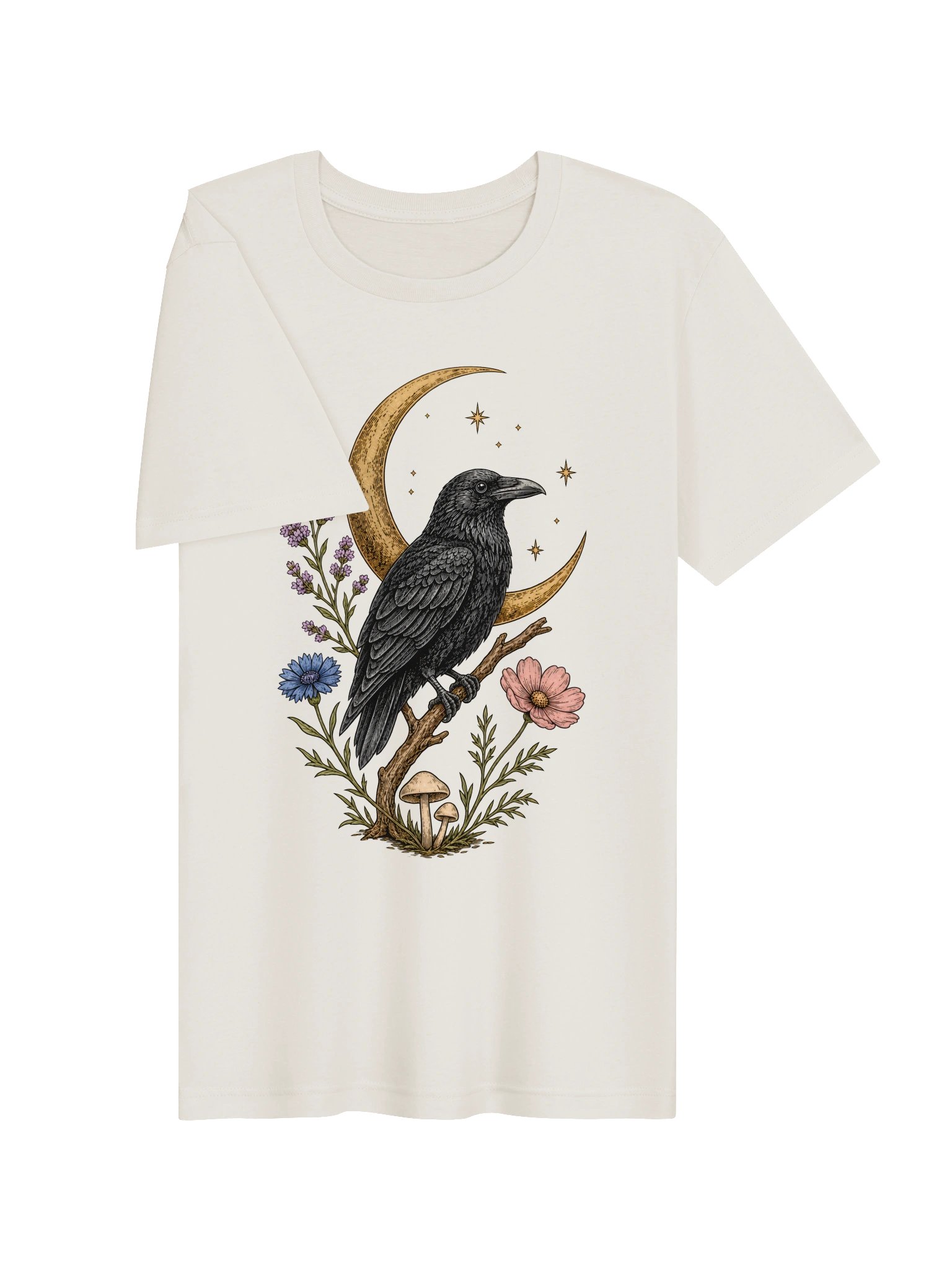 Moonlit Raven Botanical T-Shirt product image (3)