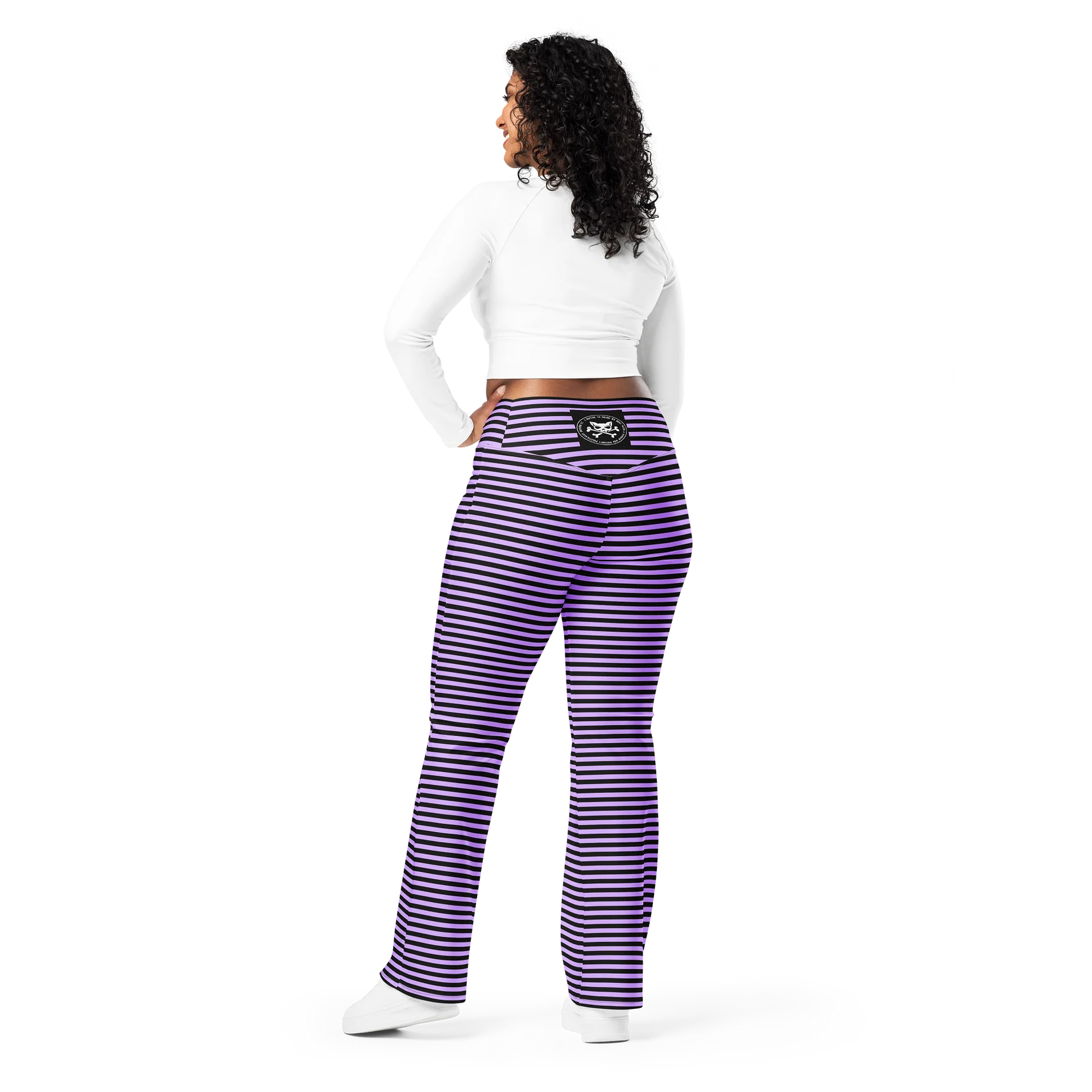 Purple and Blaque Stripped Kat Skull Flares product image (4)