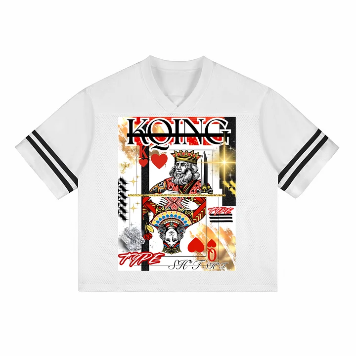 HERS KQING TYPE SHIT ,MESH JERSEY WHITE (FRONT & BACK DESIGN CLICK PIC) product image (1)