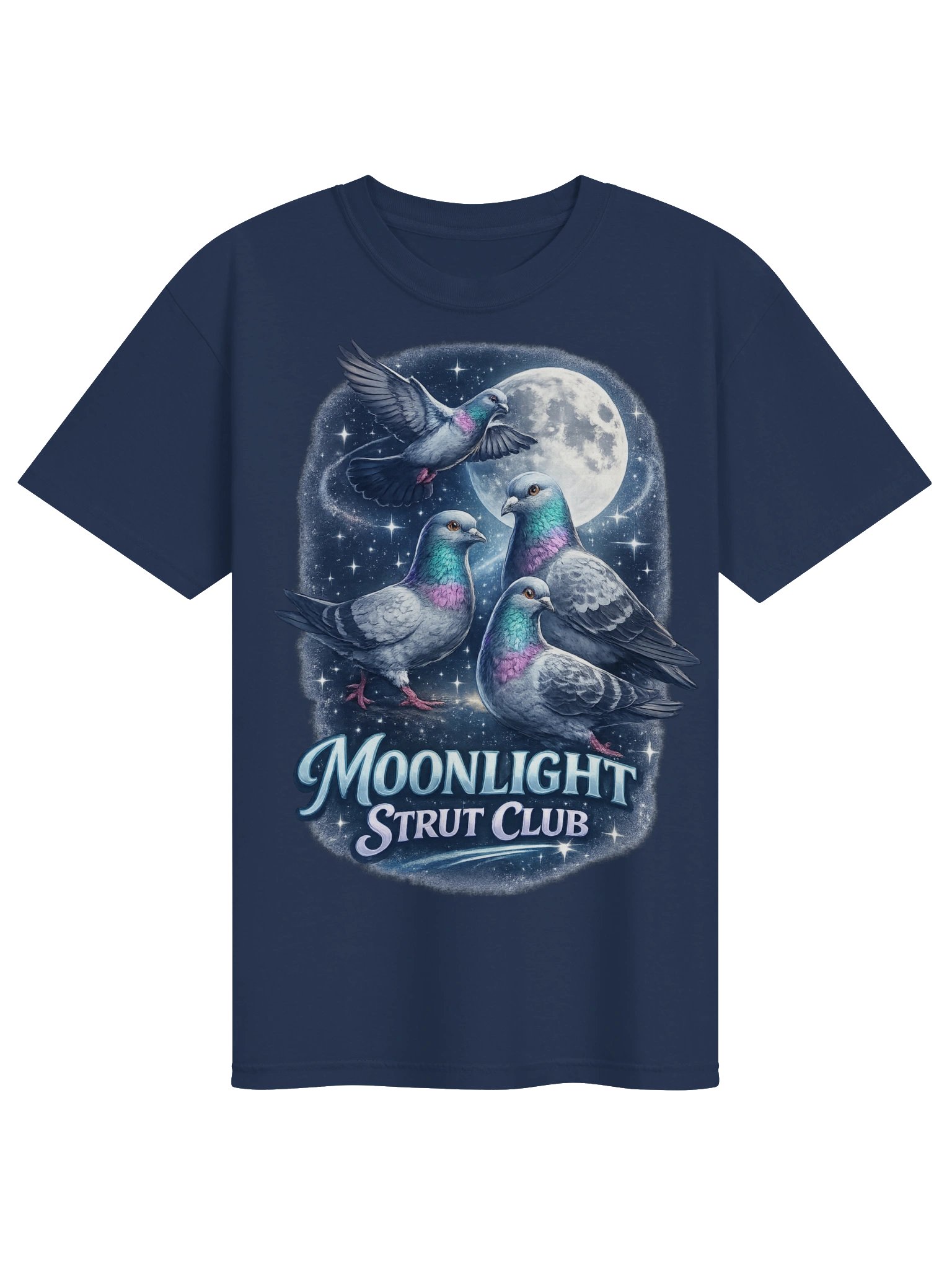 Pigeon Retro Graphic T-shirt, Vintage Pigeon Moon T-shirt, Pigeon Lovers, Funny Brid Tee product image (4)