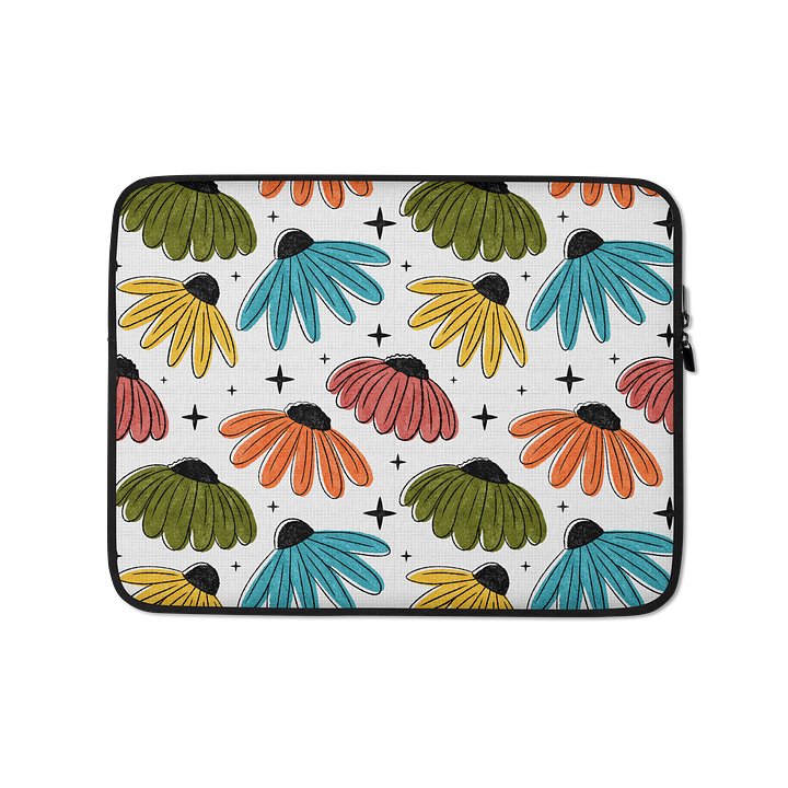 Retro Halftone Coneflowers Laptop Sleeve product image (1)