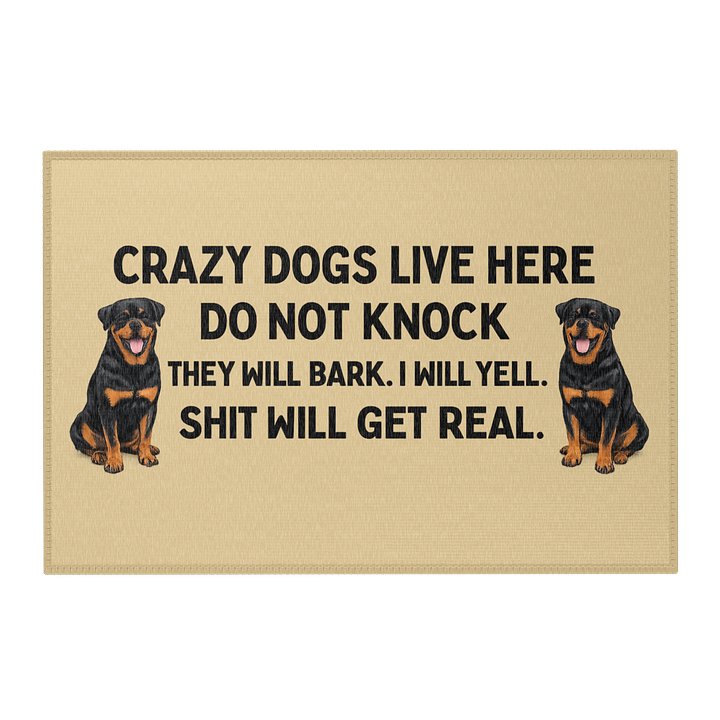Crazy Rottweilers Welcome Mat product image (1)