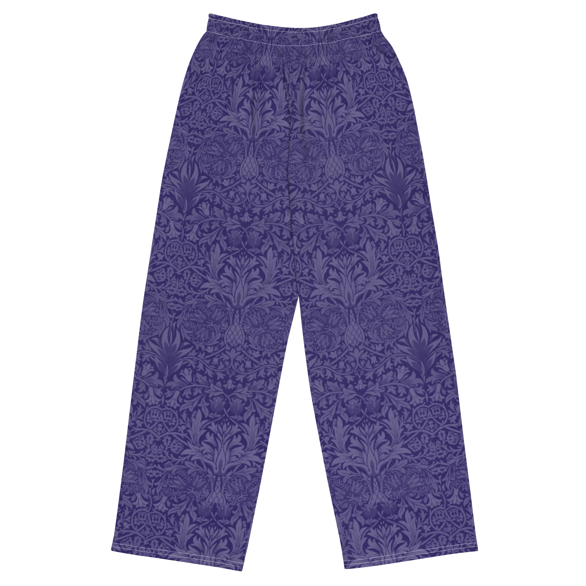 Purple Floral Ornamental Wide-Leg Pants product image (3)