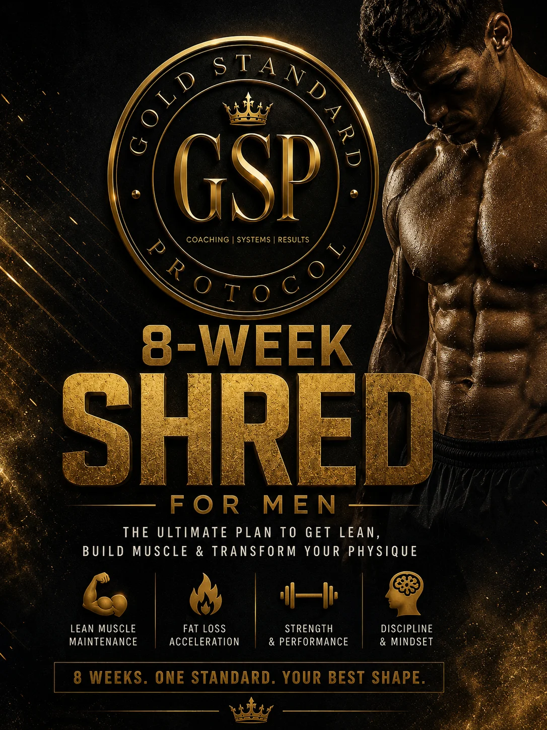 8 Week Shred Protocol – Male Edition Complete Fat Loss Blueprint | Nutrition + Cardio + Training product image (1)