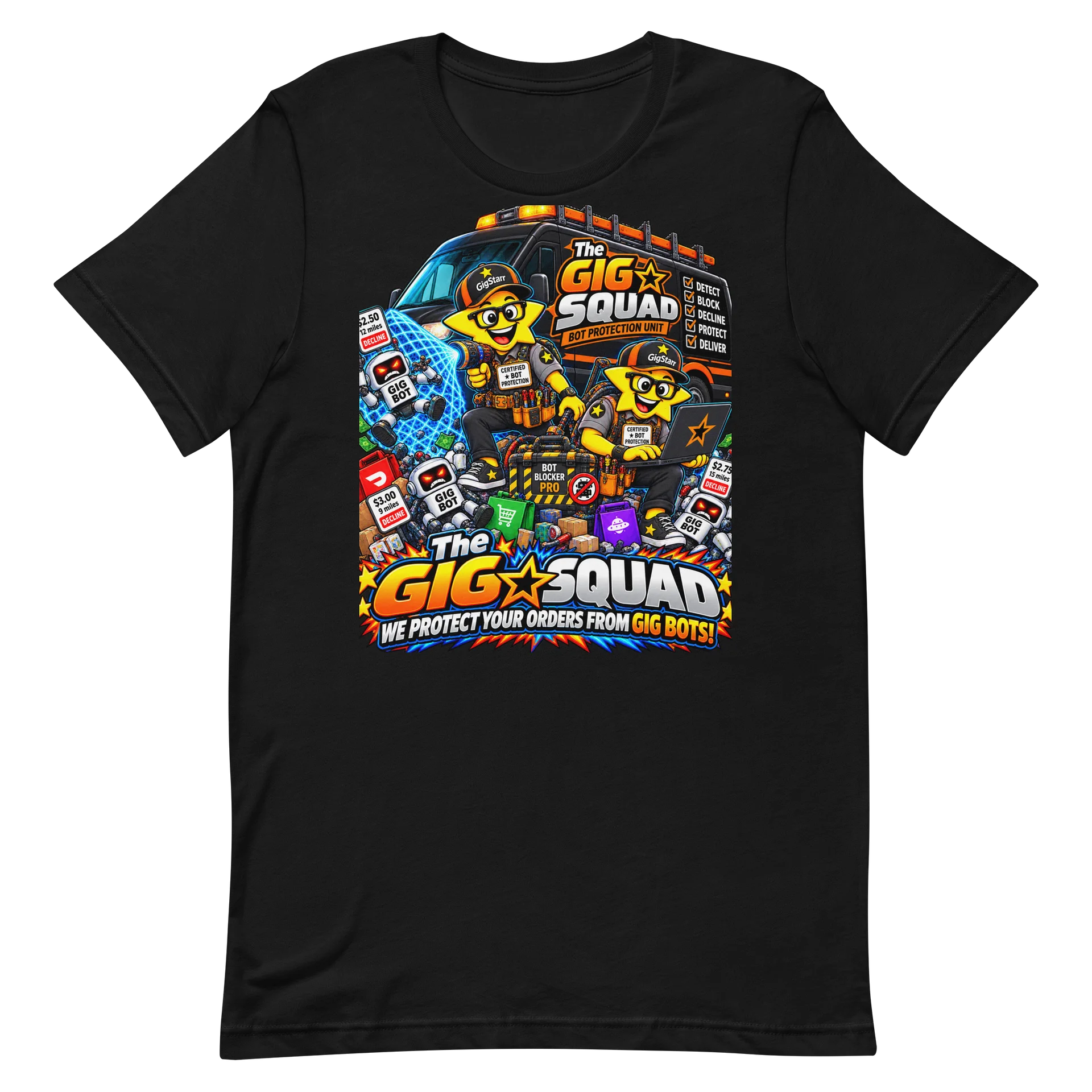 The Gig Squad – Certified Bot Protection | Gig Worker T-Shirt product image (2)