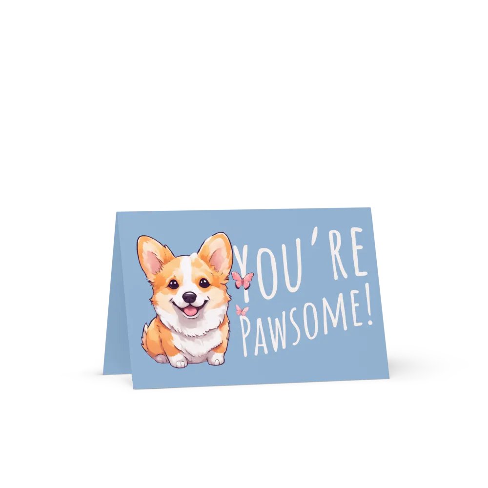 Pawsitively 'You're Pawsome' Corgi Greeting Card product image (1)