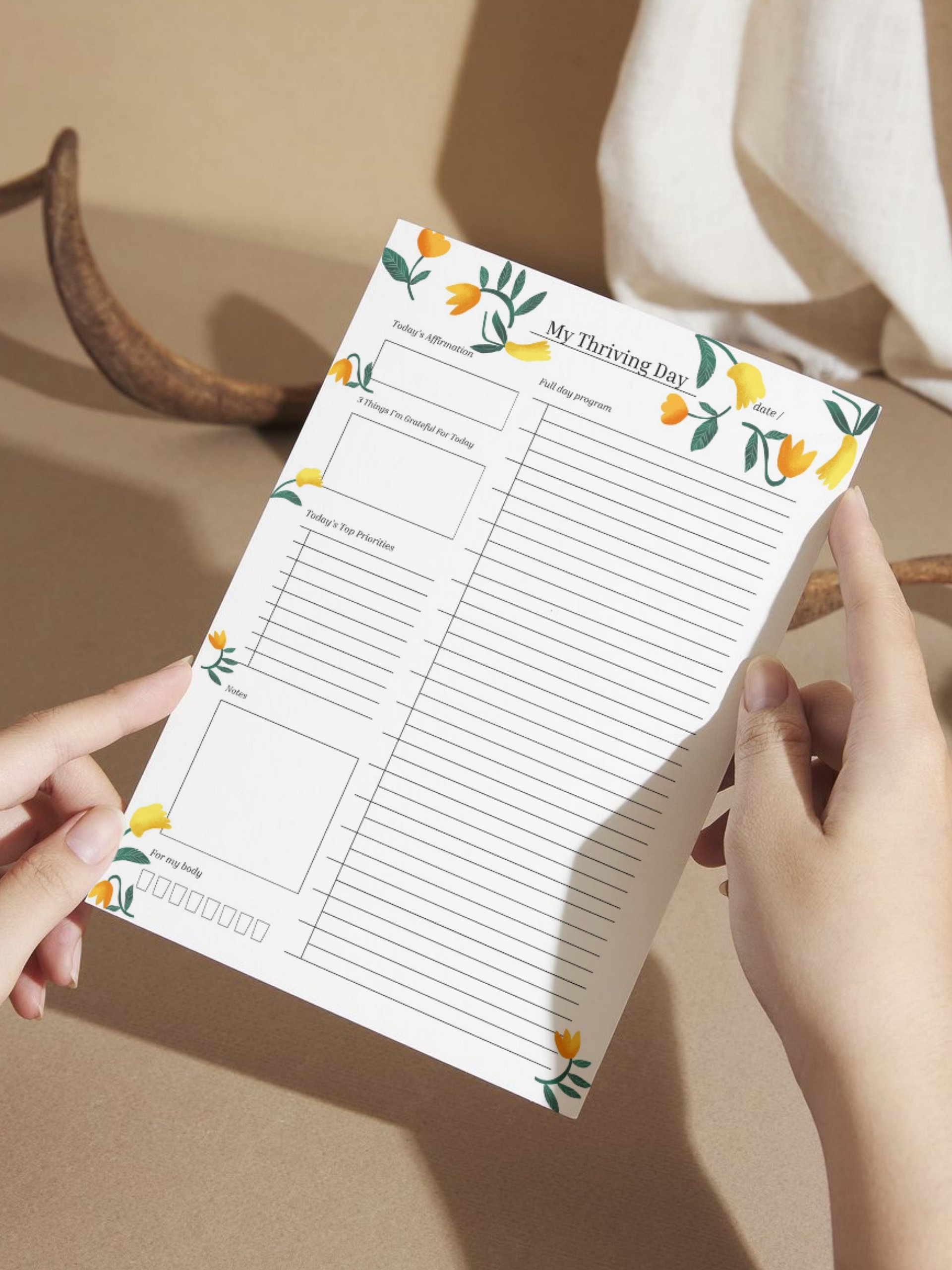 My Thriving Day - Printable Daily Planner | Digital Planner Page Download | Multiple Sizes Included product image (3)
