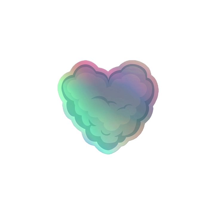 Holographic Cloud Heart Sticker product image (1)