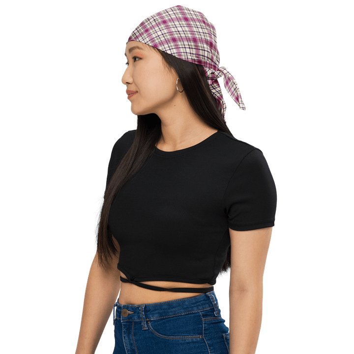 Magenta and Gray Plaid Bandana product image (1)