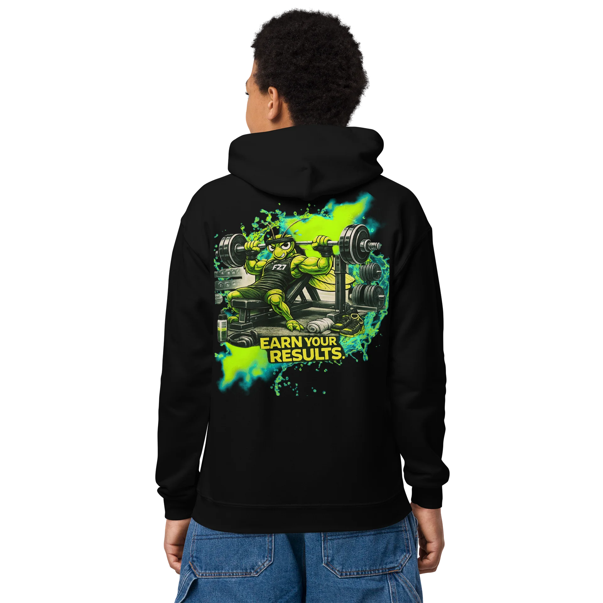 F27 Youth Strength Heavy Blend Hoodie – Earn Your Results by FayzieBobs product image (4)