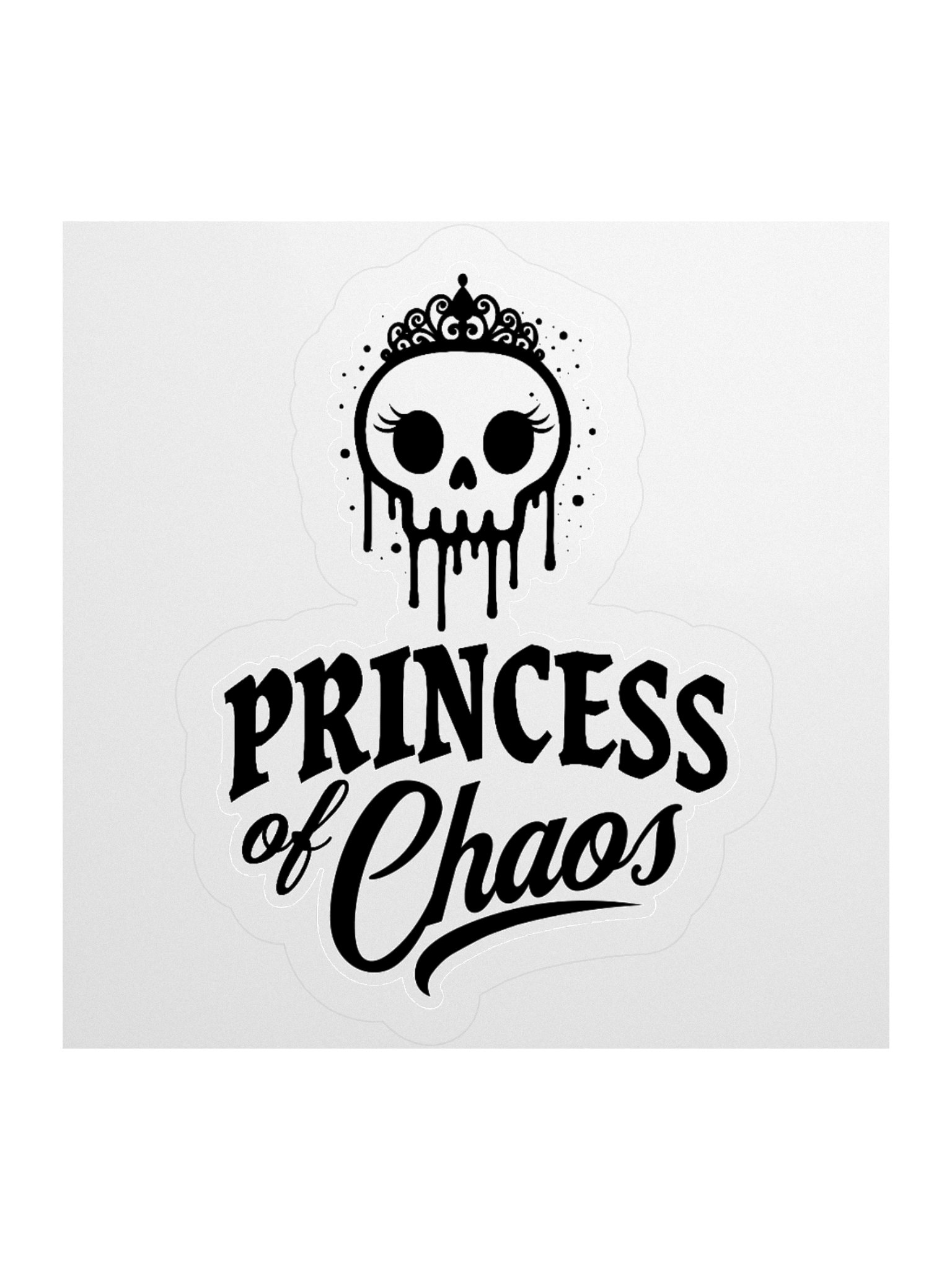 Princess of Chaos Skull Sticker - Black product image (1)