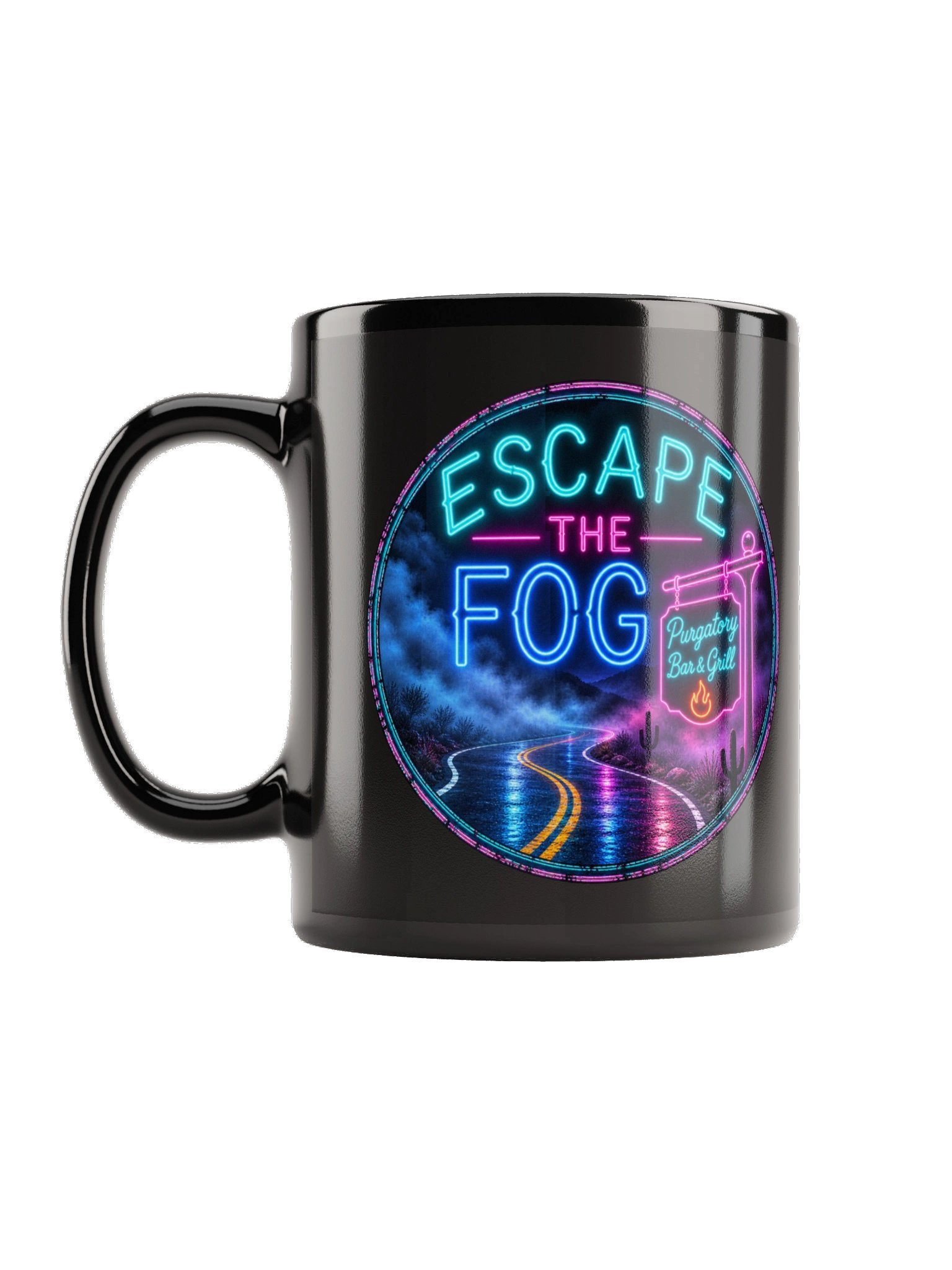 Escape the Fog Neon Mug product image (1)