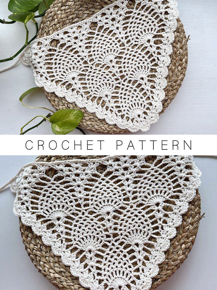 Crochet Pattern: Lacy Pineapple Bandana product image (1)