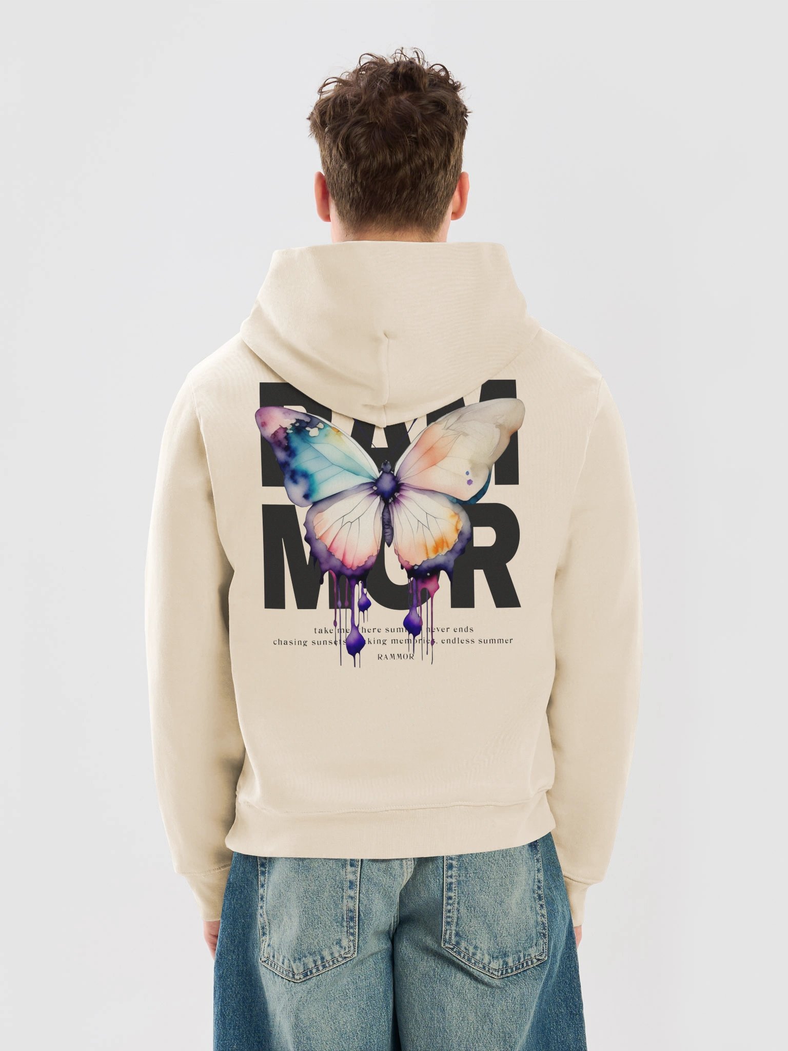 Butterfly Oversized Hoodie Dust / White product image (11)